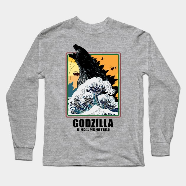 giant monsters big wave Long Sleeve T-Shirt by RboRB